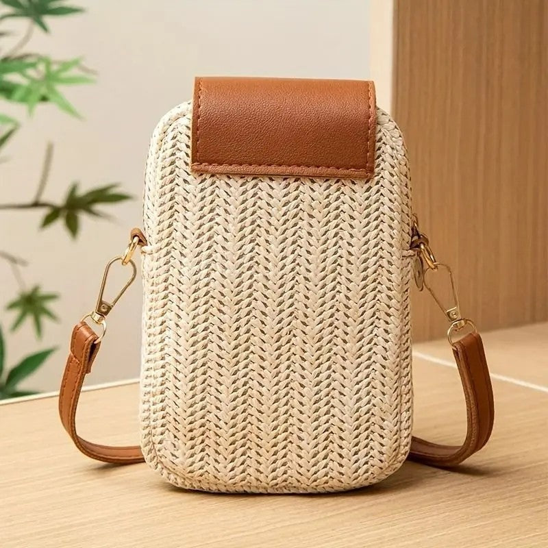 Sarona Woven Straw Crossbody Bag