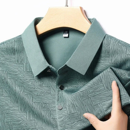 Selvik Textured Knit Button-Up Polo Shirt