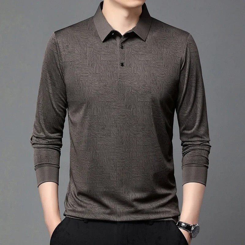 Selvik Textured Knit Button-Up Polo Shirt