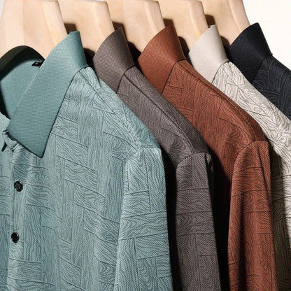 Selvik Textured Knit Button-Up Polo Shirt