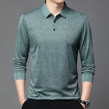 Selvik Textured Knit Button-Up Polo Shirt