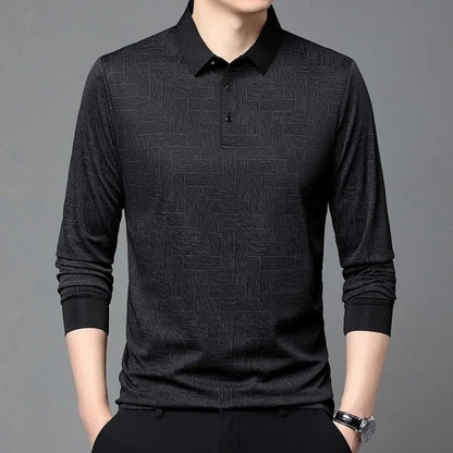 Selvik Textured Knit Button-Up Polo Shirt