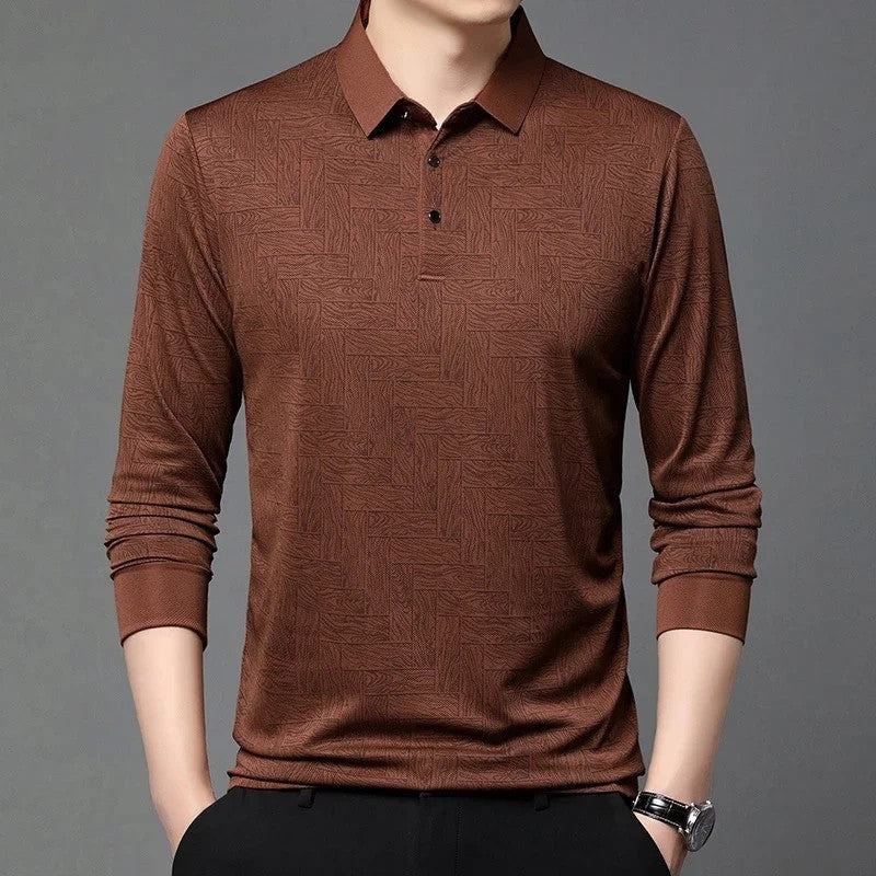 Selvik Textured Knit Button-Up Polo Shirt