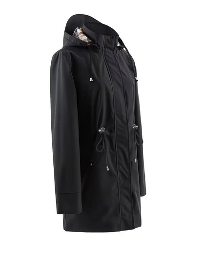 Sienna Hooded Plaid Lined Rain Jacket