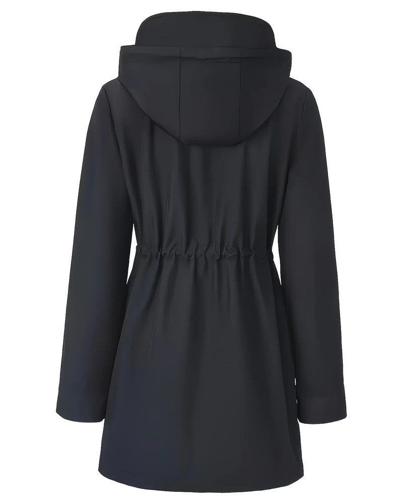 Sienna Hooded Plaid Lined Rain Jacket