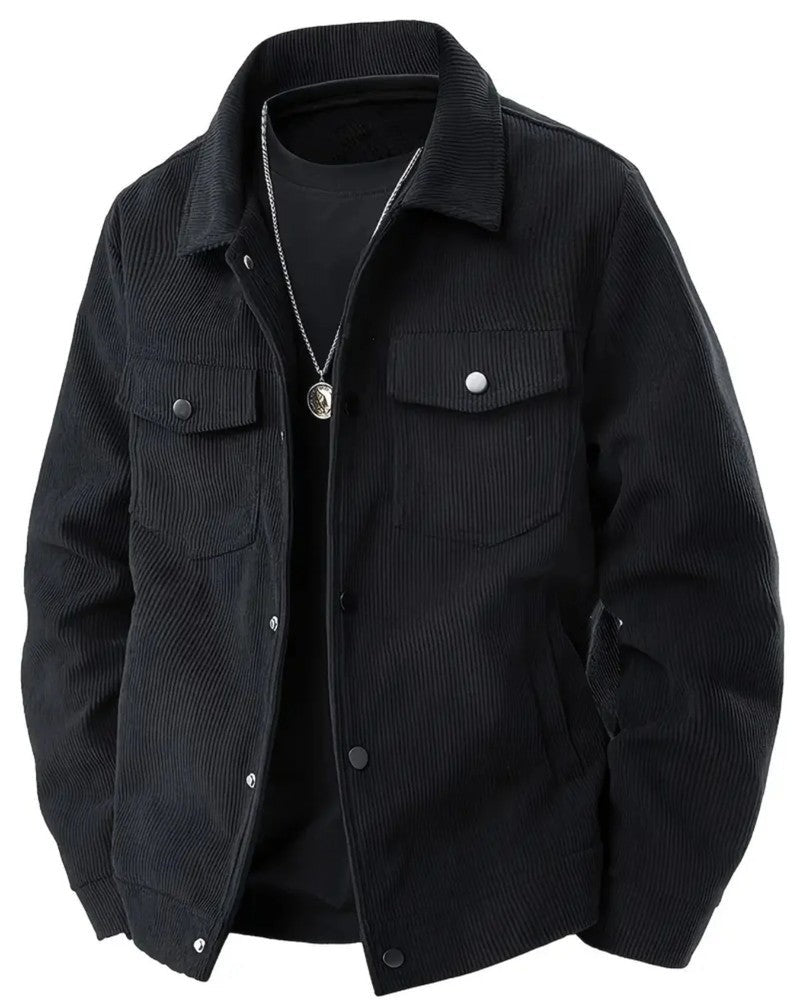 Solene Corduroy Button-Up Shirt Jacket