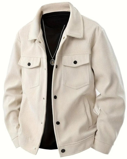 Solene Corduroy Button-Up Shirt Jacket