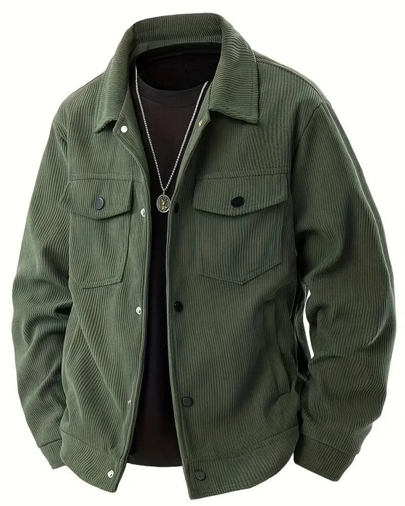 Solene Corduroy Button-Up Shirt Jacket
