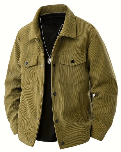 Solene Corduroy Button-Up Shirt Jacket