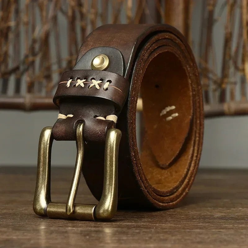Stitched Rustic Leather Belt