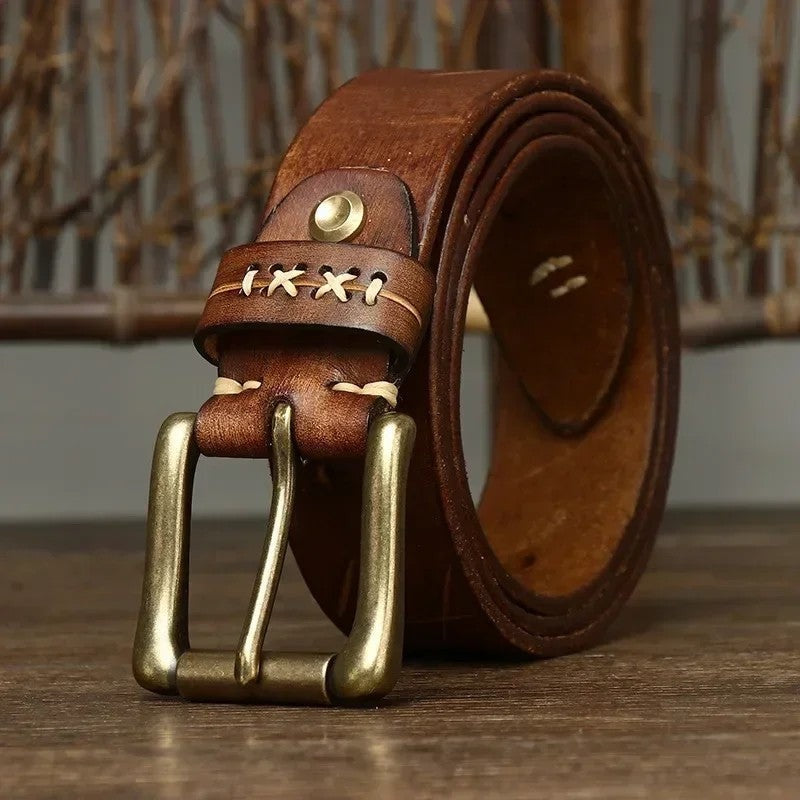Stitched Rustic Leather Belt