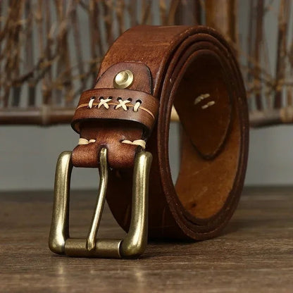 Stitched Rustic Leather Belt