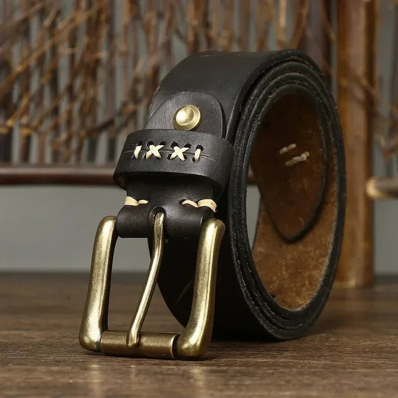 Stitched Rustic Leather Belt