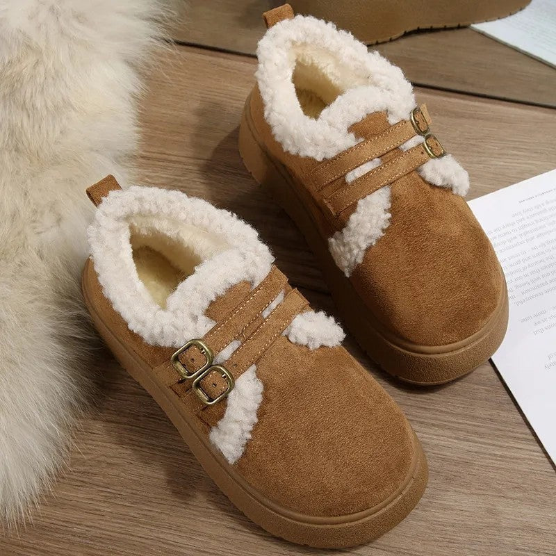 Ursin Shearling Lined Buckle Slip-On Loafers