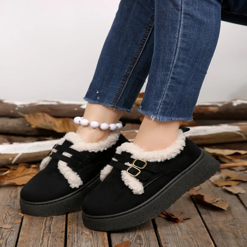 Ursin Shearling Lined Buckle Slip-On Loafers