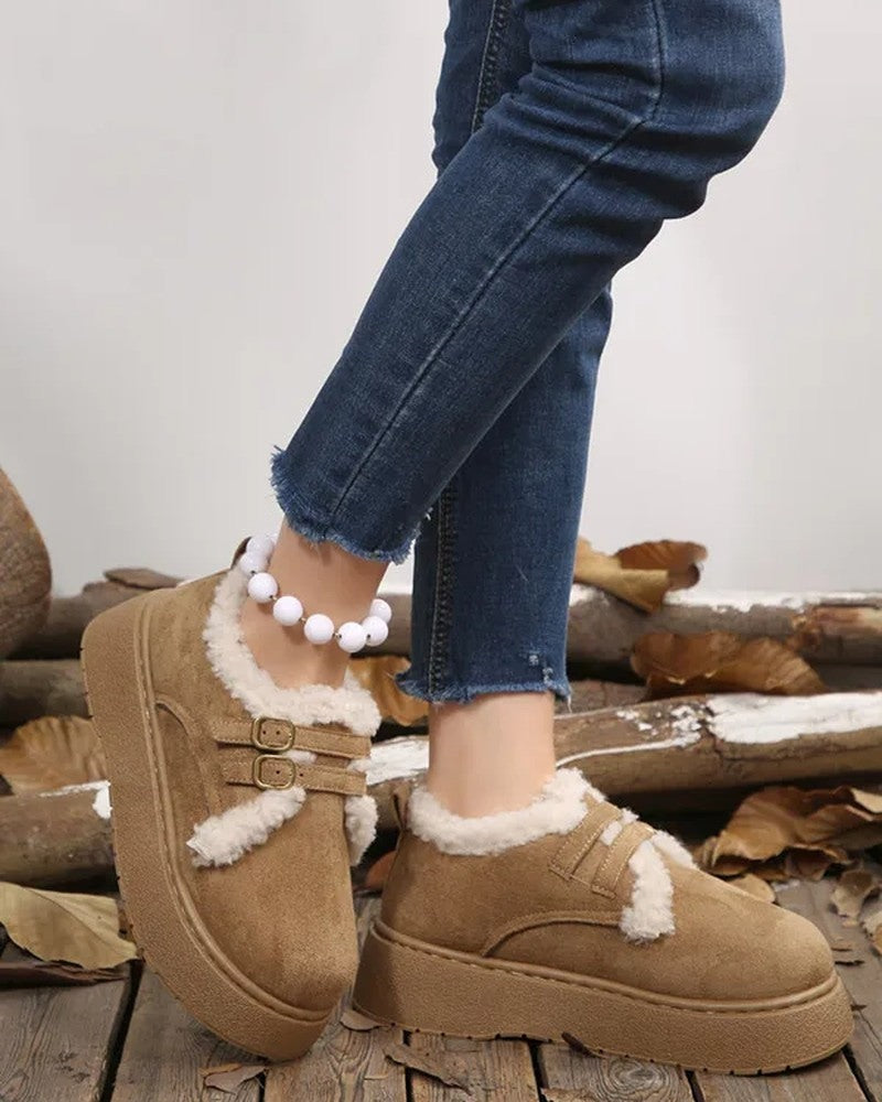 Ursin Shearling Lined Buckle Slip-On Loafers