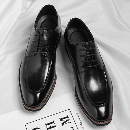 Valbren Polished Square-Toe Derby Shoes