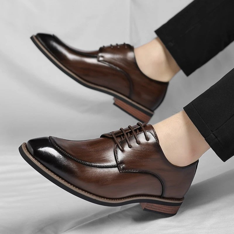 Valbren Polished Square-Toe Derby Shoes