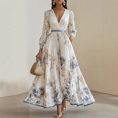 Valerie Women's Pleated Floral Maxi Dress