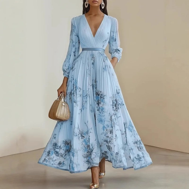 Valerie Women's Pleated Floral Maxi Dress