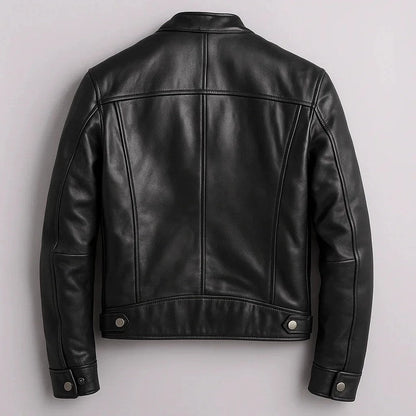 Vandrix Moto Collar Zip Leather Jacket