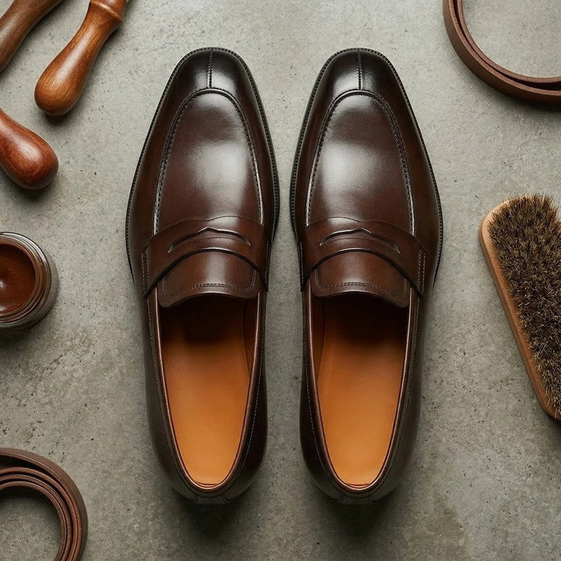 Varello Polished Penny Loafer Shoes