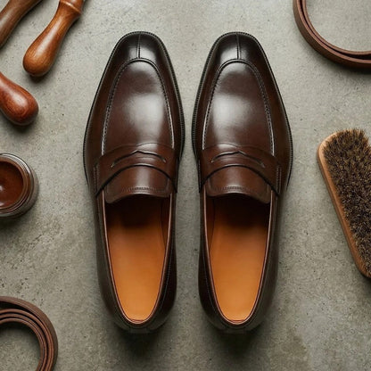 Varello Polished Penny Loafer Shoes