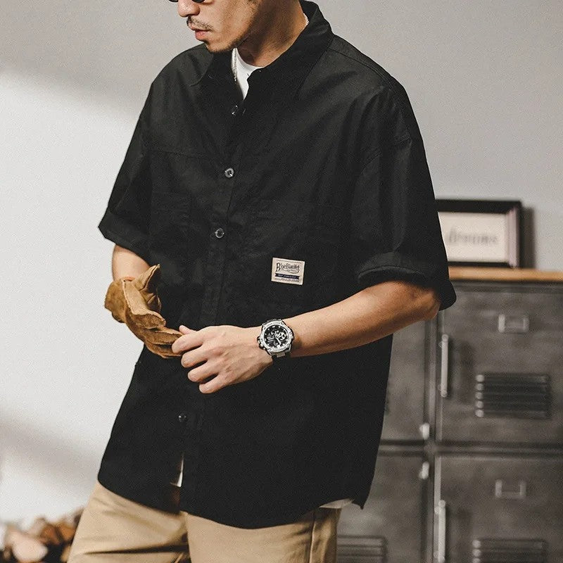 Plus Size Varnel Relaxed Utility Button-Up Shirt