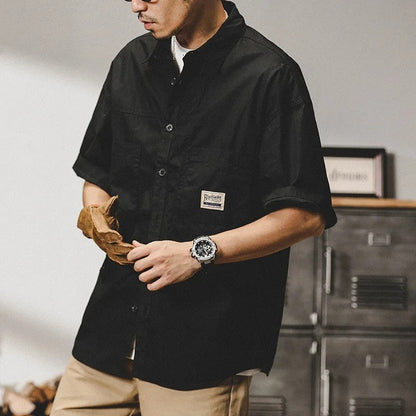 Plus Size Varnel Relaxed Utility Button-Up Shirt