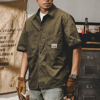 Plus Size Varnel Relaxed Utility Button-Up Shirt