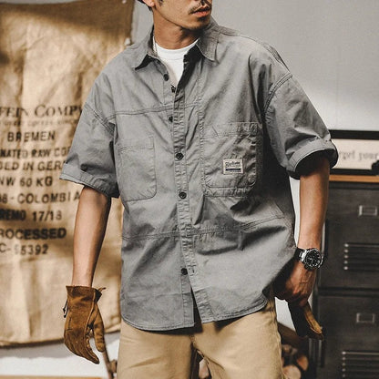 Plus Size Varnel Relaxed Utility Button-Up Shirt