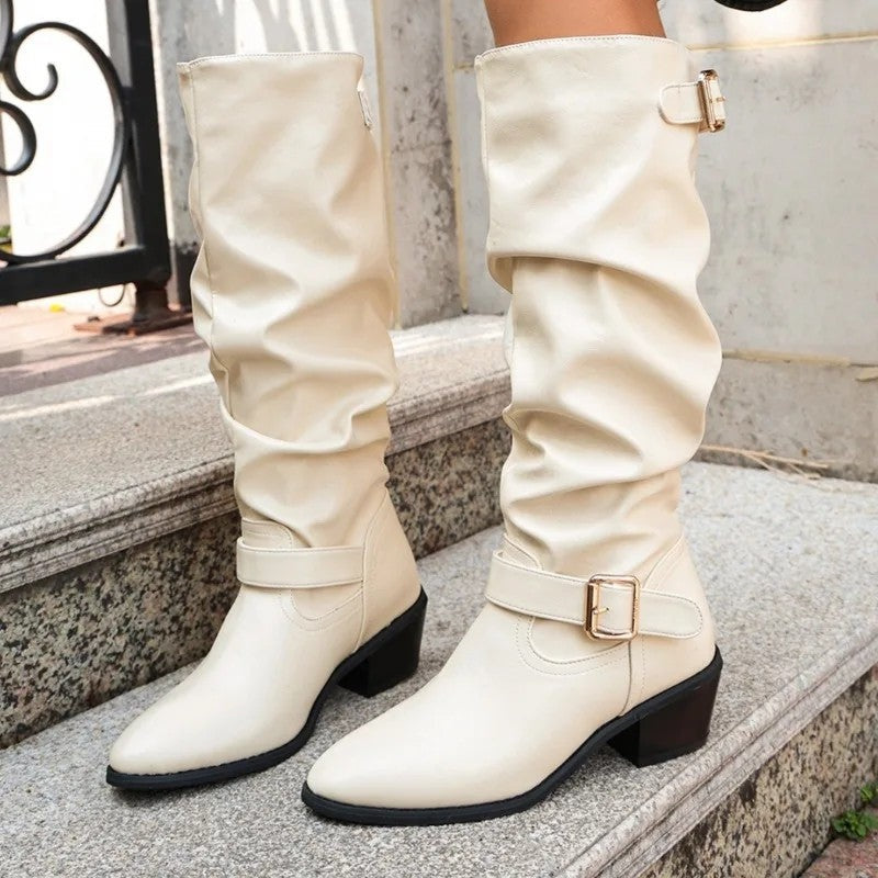 Vera Slouchy Buckle Knee Boot
