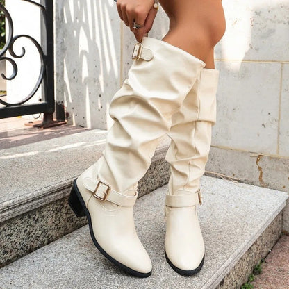 Vera Slouchy Buckle Knee Boot