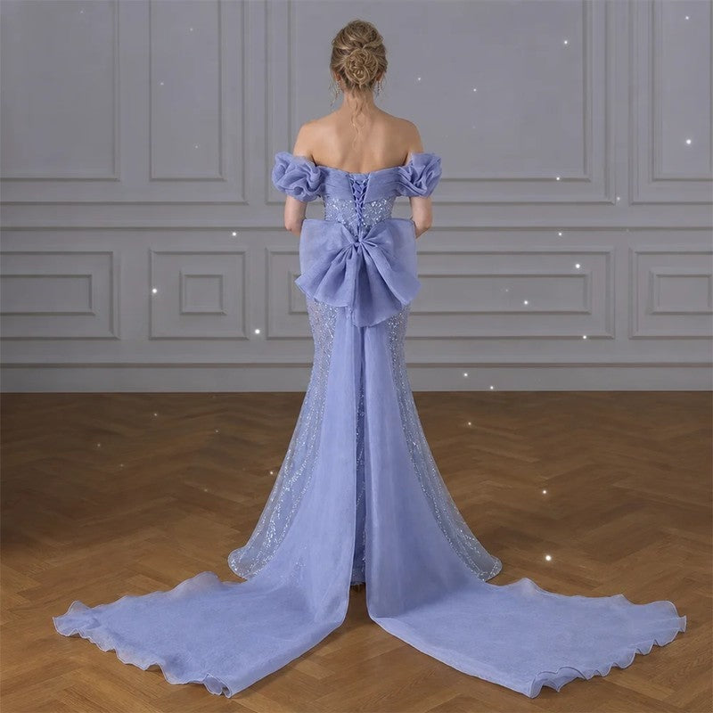 Verena Off-Shoulder Tulle Embellished Gown