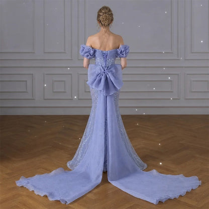 Verena Off-Shoulder Tulle Embellished Gown