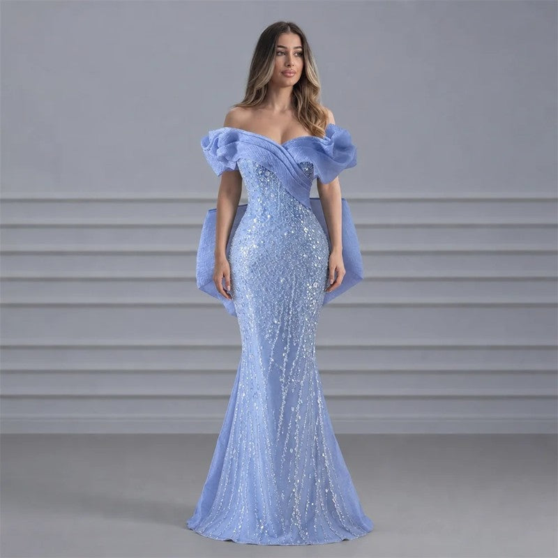 Verena Off-Shoulder Tulle Embellished Gown