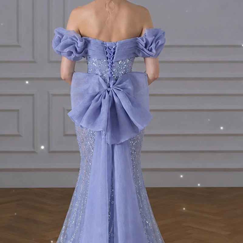 Verena Off-Shoulder Tulle Embellished Gown