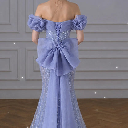 Verena Off-Shoulder Tulle Embellished Gown