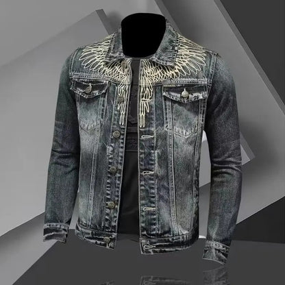 Veyric Graffiti Print Denim Jacket