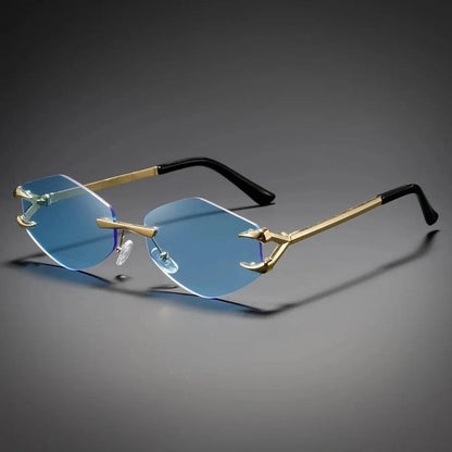 Veyron Rimless Geometric Metal Sunglasses