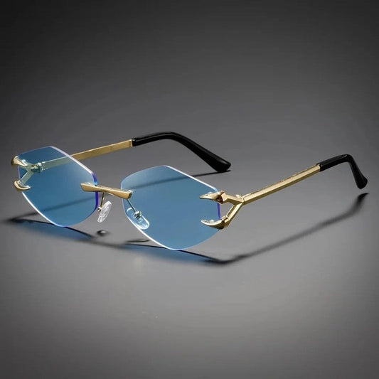 Veyron Rimless Geometric Metal Sunglasses