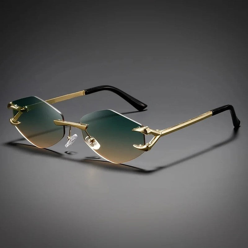 Veyron Rimless Geometric Metal Sunglasses