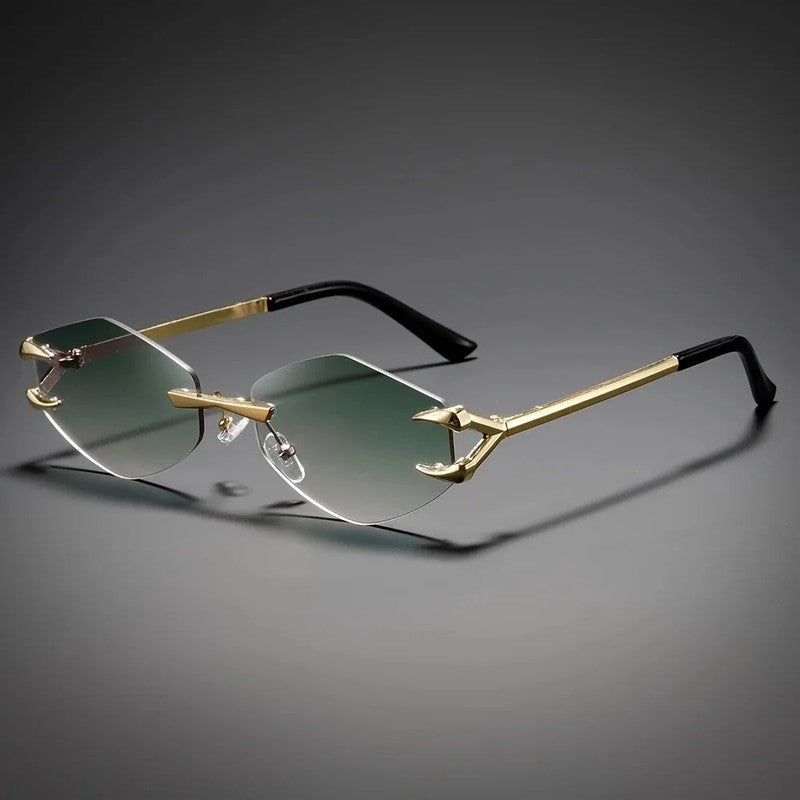 Veyron Rimless Geometric Metal Sunglasses