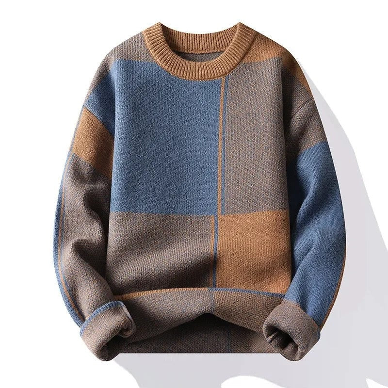 Victor Men's Relaxed Patchwork Knit Sweater