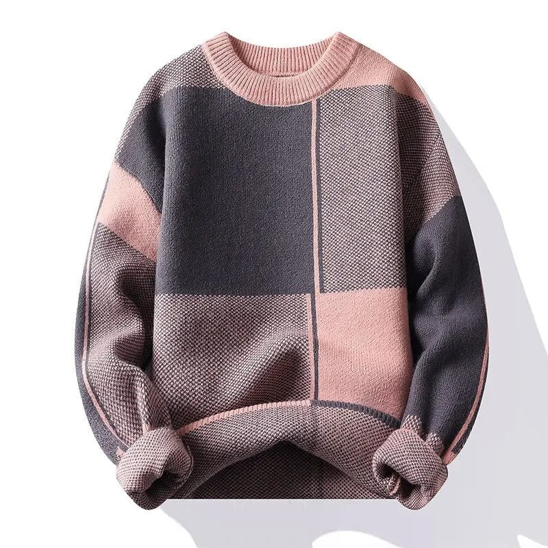 Victor Men's Relaxed Patchwork Knit Sweater