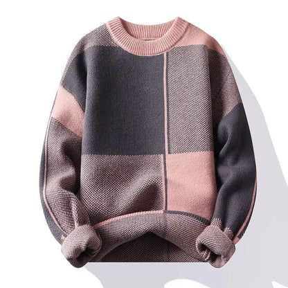 Victor Men's Relaxed Patchwork Knit Sweater
