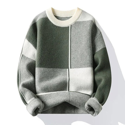 Victor Men's Relaxed Patchwork Knit Sweater