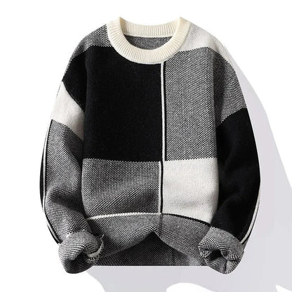 Victor Men's Relaxed Patchwork Knit Sweater