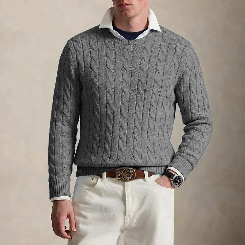 Vincent Cable Knit Crewneck Sweater