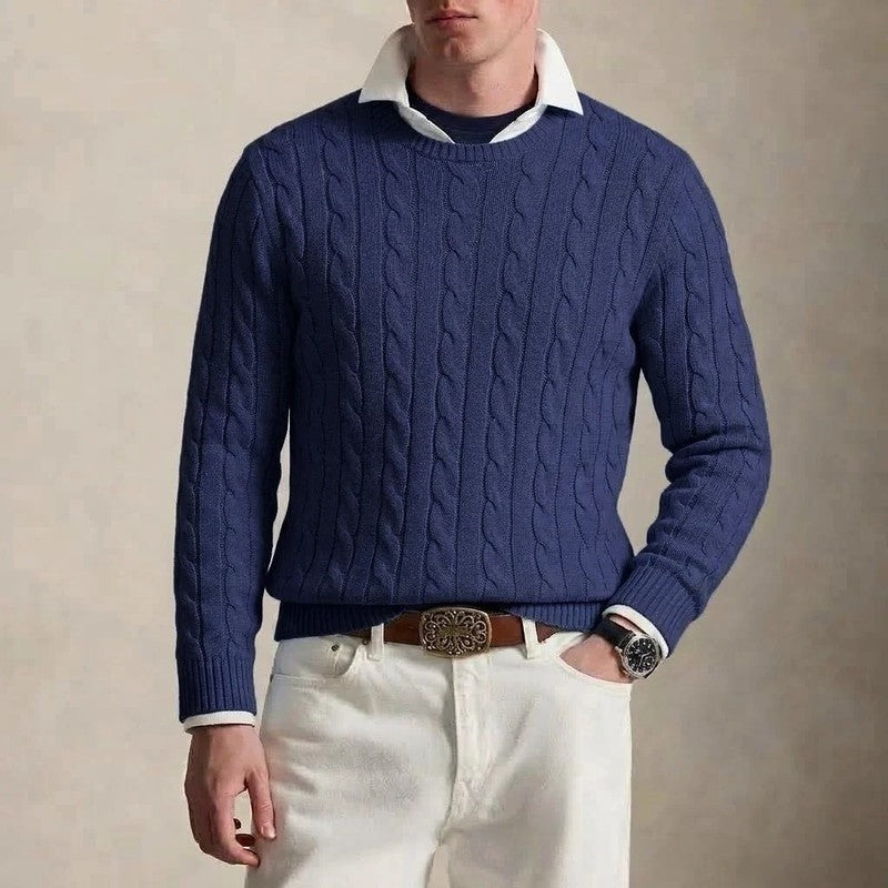 Vincent Cable Knit Crewneck Sweater